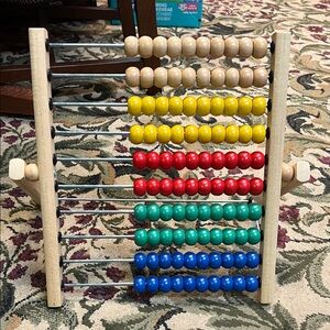 IKEA Wooden Abacus with Colorful Beads
